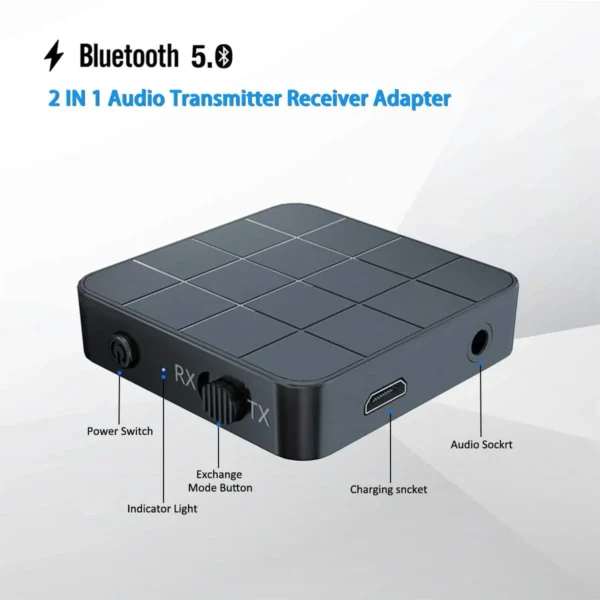 Transmisor Receptor Bluetooth KN319 2 en 1 Inalámbrico - Image 21