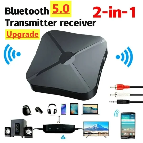 Transmisor Receptor Bluetooth KN319 2 en 1 Inalámbrico