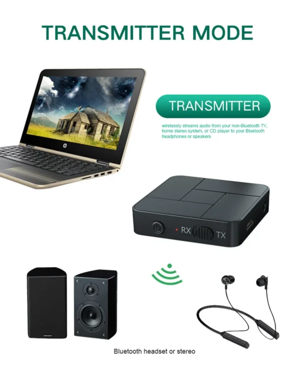 Transmisor Receptor Bluetooth KN319 2 en 1 Inalámbrico - Image 11