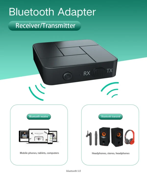 Transmisor Receptor Bluetooth KN319 2 en 1 Inalámbrico - Image 14