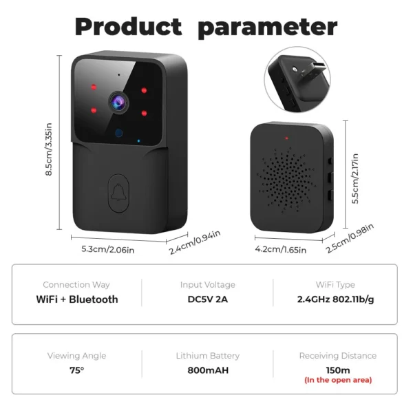 Timbre de Video WiFi Tuya con Cámara HD y Visión Nocturna - Image 33